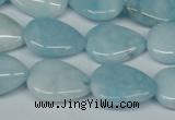 CCN2945 15.5 inches 13*18mm flat teardrop candy jade beads