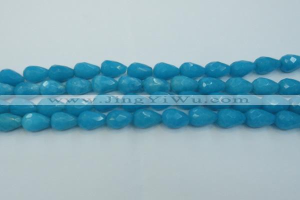 CCN3009 15.5 inches 10*15mm faceted teardrop candy jade beads