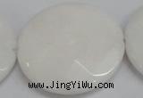 CCN315 15.5 inches 40mm faceted coin candy jade beads wholesale