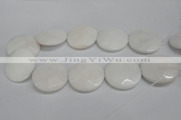 CCN315 15.5 inches 40mm faceted coin candy jade beads wholesale