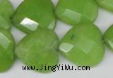 CCN360 15.5 inches 20*20mm faceted heart candy jade beads wholesale