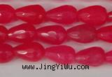 CCN3777 15.5 inches 8*12mm faceted teardrop candy jade beads