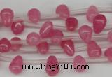 CCN434 15.5 inches Top-drilled 6*9mm teardrop candy jade beads
