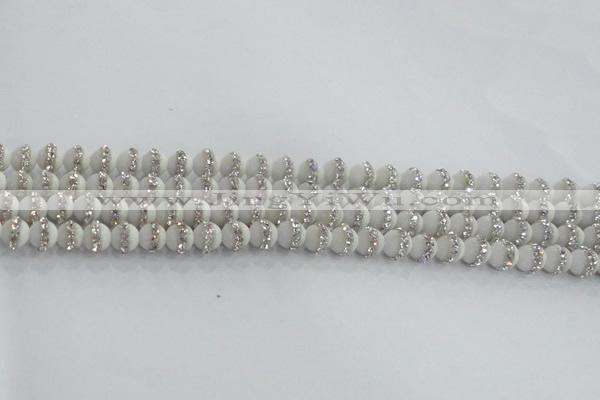 CCN4600 15.5 inches 6mm round candy jade with rhinestone beads
