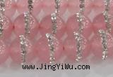 CCN4607 15.5 inches 10mm round candy jade with rhinestone beads