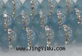 CCN4616 15.5 inches 8mm round candy jade with rhinestone beads