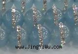 CCN4618 15.5 inches 12mm round candy jade with rhinestone beads