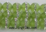 CCN4622 15.5 inches 10mm round candy jade with rhinestone beads