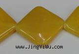 CCN605 15.5 inches 25*25mm diamond candy jade beads wholesale
