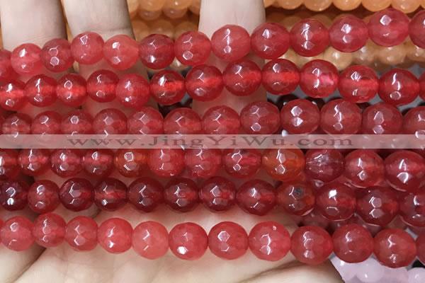 CCN6307 15.5 inches 8mm faceted round candy jade beads Wholesale