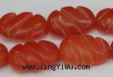 CCN682 15.5 inches 15*23mm carved oval candy jade beads wholesale