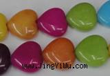 CCN727 15.5 inches 15*15mm heart candy jade beads wholesale