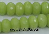 CCN923 15.5 inches 10*14mm faceted rondelle candy jade beads