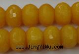 CCN933 15.5 inches 12*16mm faceted rondelle candy jade beads