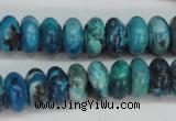 CCO172 15.5 inches 6*12mm rondelle dyed natural chrysotine beads