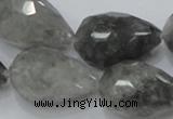 CCQ112 15.5 inches 20*30mm faceted teardrop cloudy quartz beads