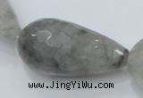 CCQ113 15.5 inches 20*40mm faceted teardrop cloudy quartz beads