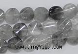 CCQ126 15.5 inches 10mm twisted coin cloudy quartz beads wholesale