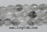 CCQ151 15.5 inches 7*9mm faceted oval cloudy quartz beads wholesale