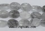 CCQ153 15.5 inches 10*14mm faceted oval cloudy quartz beads wholesale