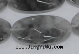 CCQ158 15.5 inches 20*40mm faceted oval cloudy quartz beads wholesale