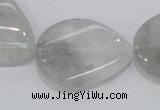 CCQ171 15.5 inches 22*30mm twisted flat teardrop cloudy quartz beads