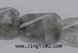 CCQ183 15.5 inches 24*30mm twisted rectangle cloudy quartz beads
