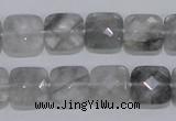 CCQ199 15.5 inches 12*12mm faceted square cloudy quartz beads