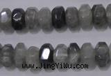 CCQ237 15.5 inches 8*12mm faceted rondelle cloudy quartz beads