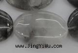 CCQ245 15.5 inches 25*35mm oval cloudy quartz beads wholesale