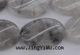 CCQ252 15.5 inches 20*30mm twisted oval cloudy quartz beads wholesale