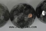 CCQ321 15.5 inches 30mm faceted round cloudy quartz beads wholesale