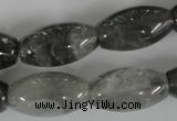 CCQ346 15.5 inches 15*25mm rice cloudy quartz beads wholesale