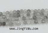 CCQ57 15.5 inches 4mm faceted round cloudy quartz beads wholesale