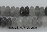CCQ75 15.5 inches 6*12mm faceted rondelle cloudy quartz beads wholesale