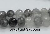 CCQ77 15.5 inches 8*10mm faceted rondelle cloudy quartz beads wholesale