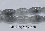 CCQ81 15.5 inches 8*16mm rice cloudy quartz beads wholesale