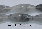 CCQ85 15.5 inches 10*30mm rice cloudy quartz beads wholesale