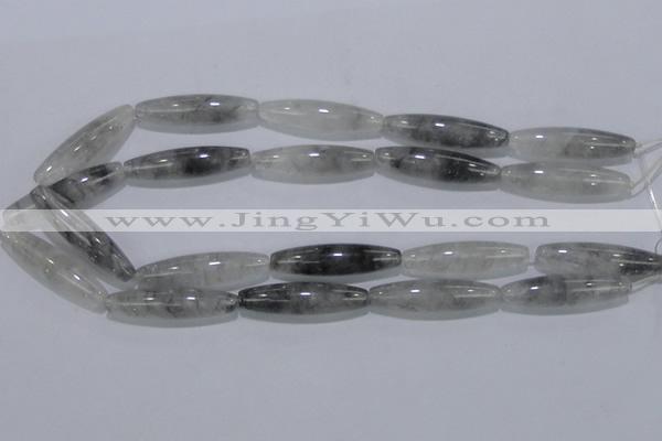 CCQ86 15.5 inches 10*40mm rice cloudy quartz beads wholesale