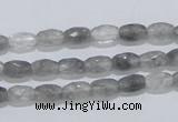 CCQ89 15.5 inches 5*8mm faceted rice cloudy quartz beads wholesale