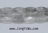 CCQ91 15.5 inches 6*12mm faceted rice cloudy quartz beads wholesale