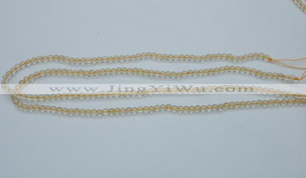 CCR01 15.5 inches 4mm round natural citrine gemstone beads wholesale