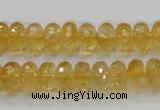 CCR09 15.5 inches 6*10mm faceted rondelle natural citrine gemstone beads