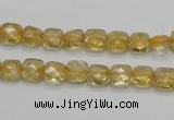 CCR12 15.5 inches 7*7mm faceted square natural citrine gemstone beads