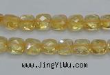 CCR14 15.5 inches 8*8mm faceted square natural citrine gemstone beads