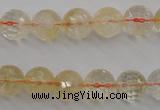 CCR155 15.5 inches 10mm faceted round natural citrine beads