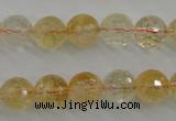 CCR156 15.5 inches 11mm faceted round natural citrine beads