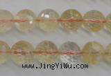 CCR157 15.5 inches 12mm faceted round natural citrine beads