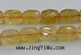 CCR179 15.5 inches 10*12mm faceted drum citrine gemstone beads