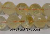 CCR205 15.5 inches 14mm faceted round natural citrine gemstone beads